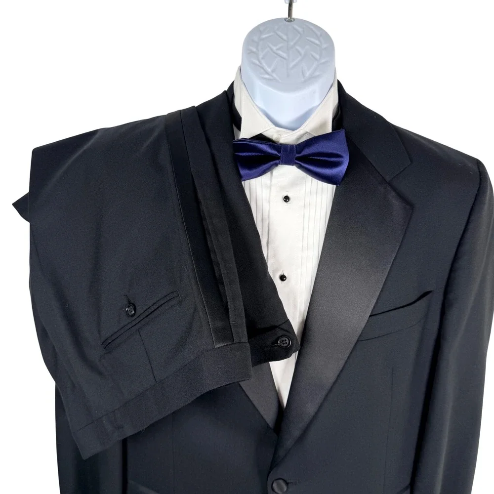 Vtg Brooks Brothers 346 Tuxedo Suit Wool 41R 35x30.5 Pleated Pants Suspenders